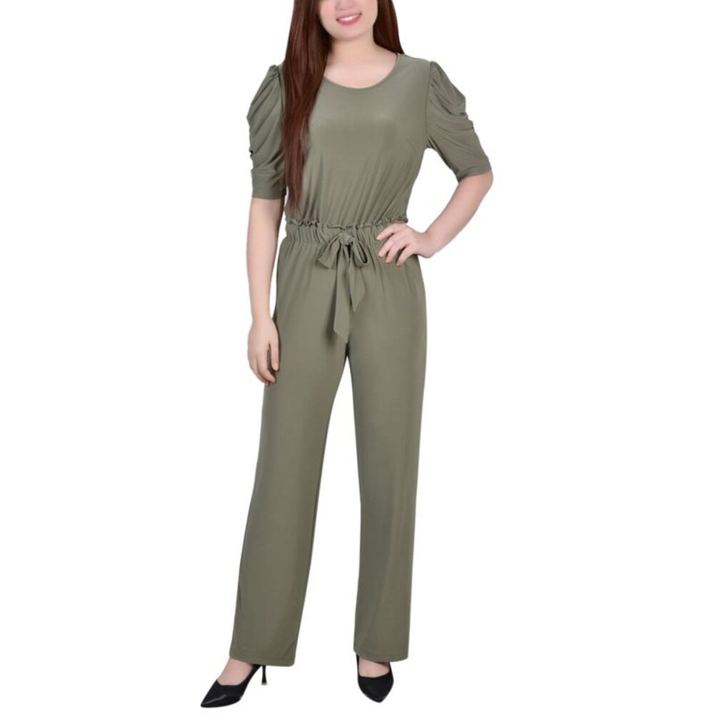 NY Collection Petite Size Elbow Sleeve Jumpsuit Pants
